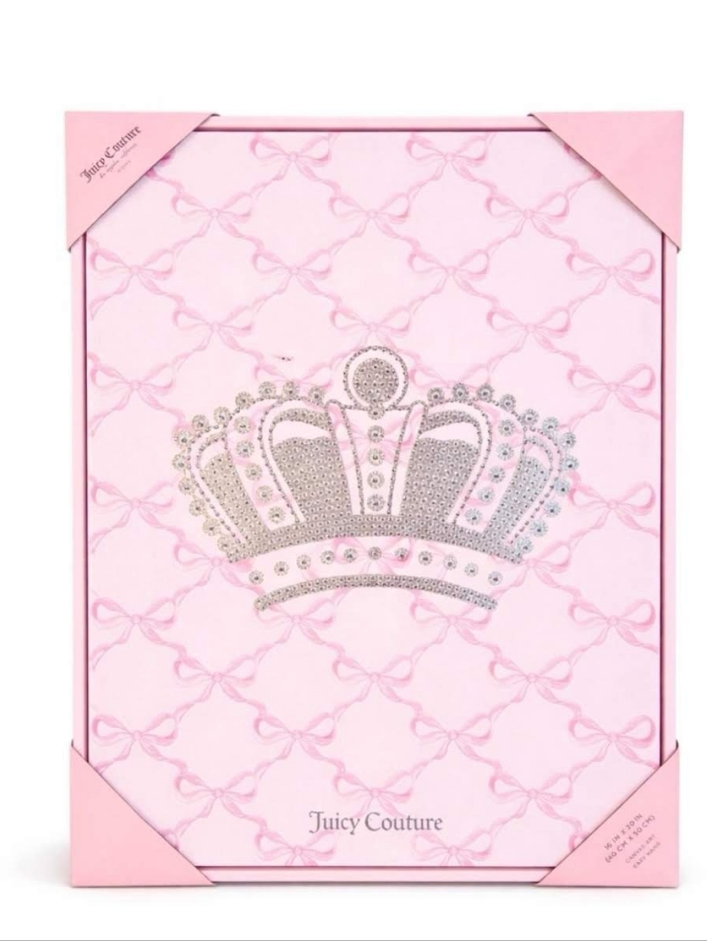Juicy Couture Pink Rhinestone Crown Wall Art - 16x20